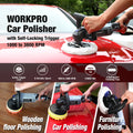 WORKPRO Electric Car Polisher Buffer Waxer Sander Kit 6 Variable Speed