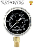 Torques Analog Fuel Pressure Gauge Black Face 0-7 Bar / 0-100 Psi