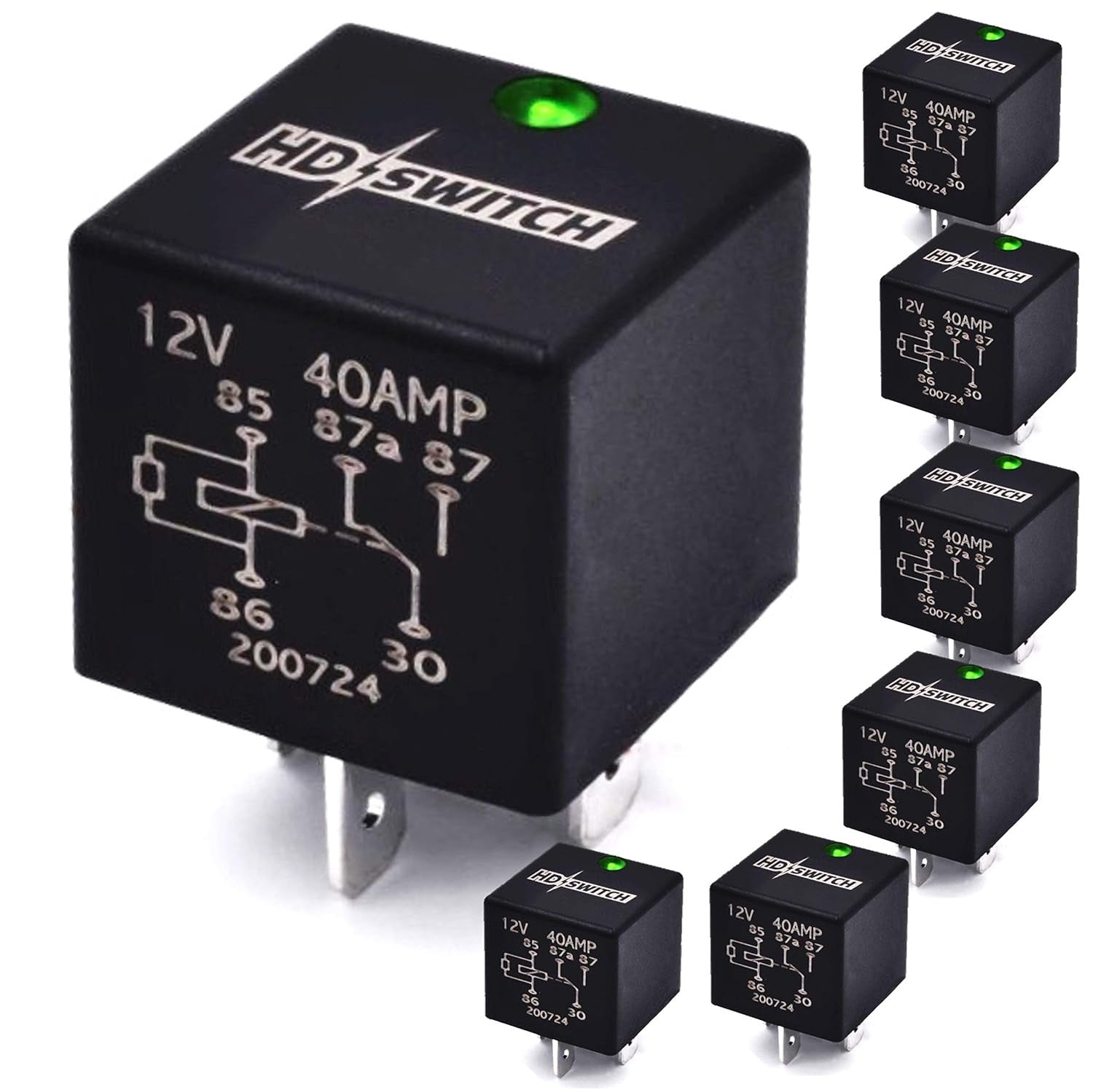 6 Pack 40A Waterproof Relay Replaces Bad Boy Mowers 086-1201-00 Fits