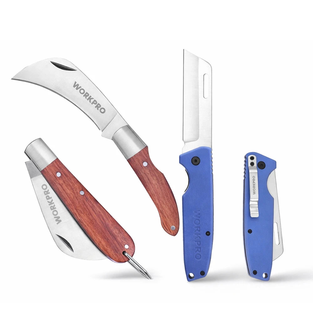 Workpro Folding Pocket Utility Knife Electrician Knife Plain