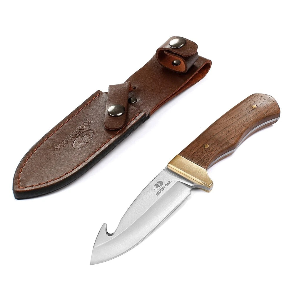 9.5"FULL TANG Survival Fixed Blade Gut Hook Hunting Knife Tactical Camping Knife