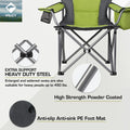 VILLEY Portable Oversized Camping Chairs Heavy Duty Foldable Chairs w/Cooler Bag