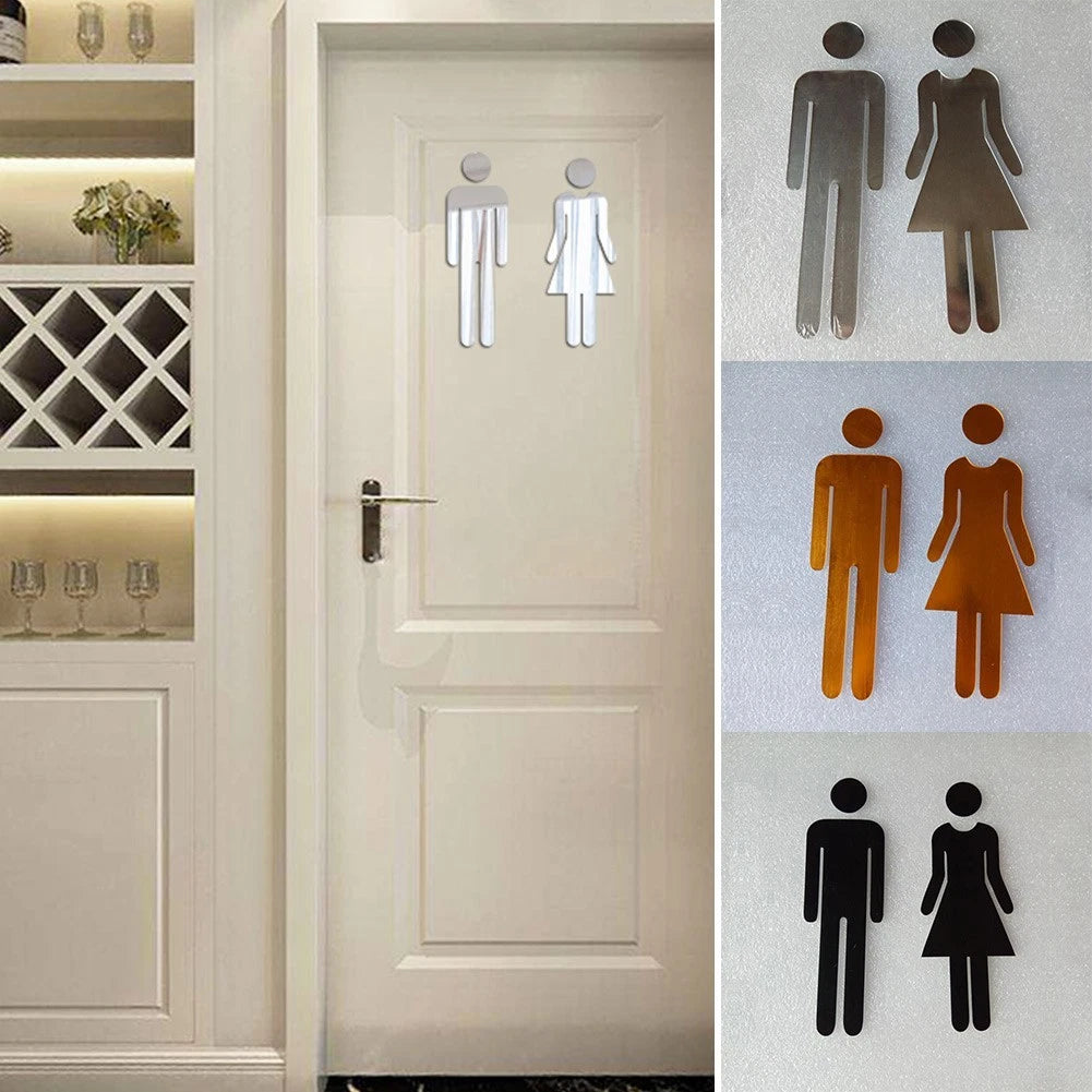 Sticker Toilet Sign Decals Indicator Plaque Men&woman Replacemnt