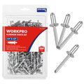 Workpro Aluminum Blind Rivets Steel Mandrel 1/4"x1/2" Pop Rivet