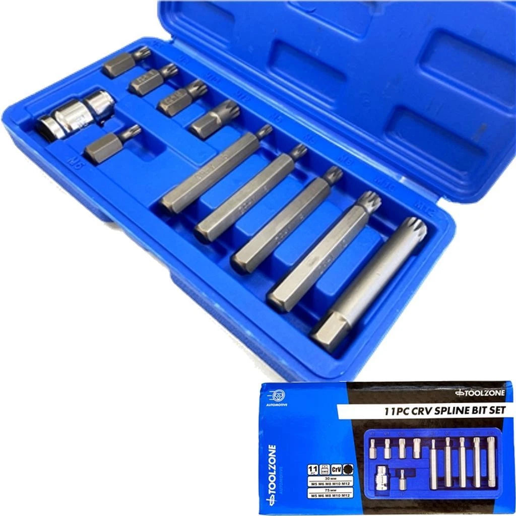 Toolzone Spline Hex Bit Set 1/2" Drive Socket M5 M6 M8 M10 M12