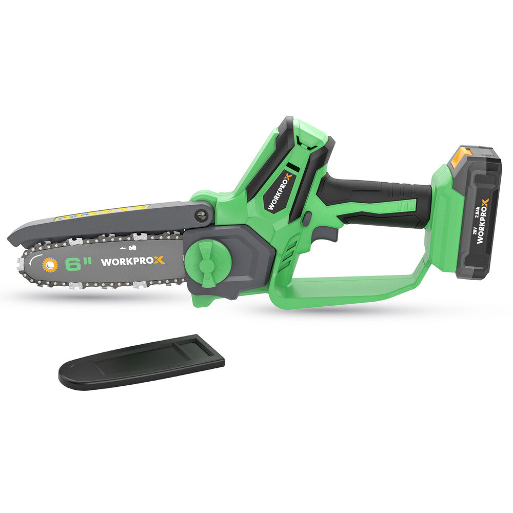 WORKPROX Mini Chainsaw Cordless 6 inch Handheld Electric Chain Saw Pruning Saw