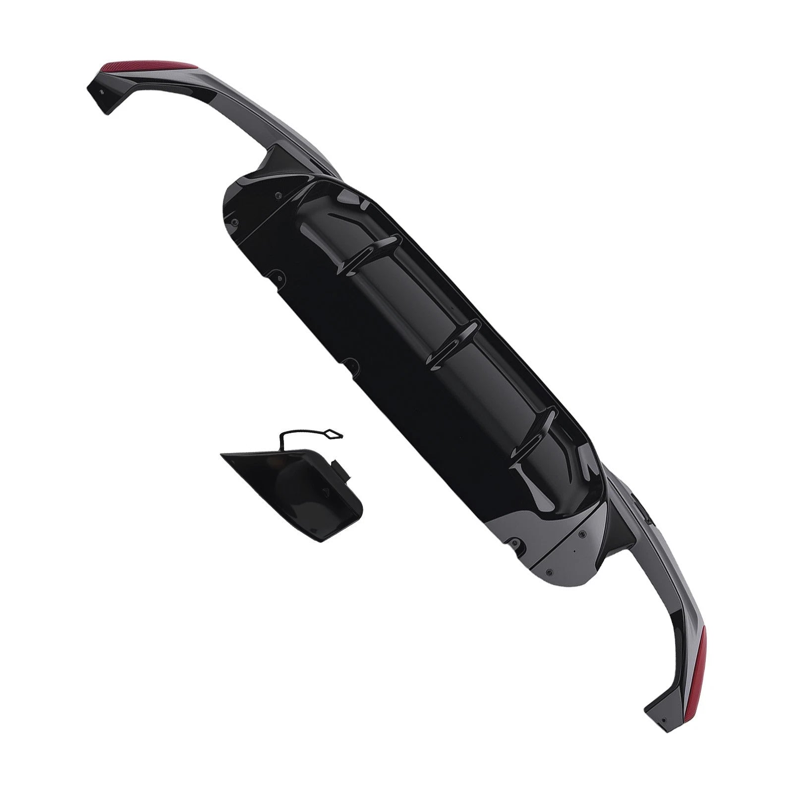 Rear Diffuser Bumper Lip Glossy Black For 2017-2023 BMW G30 5 Series M Sport
