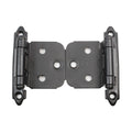 Amerock Flat Black Face Mount Self Closing Variable Overlay Hinge, 10
