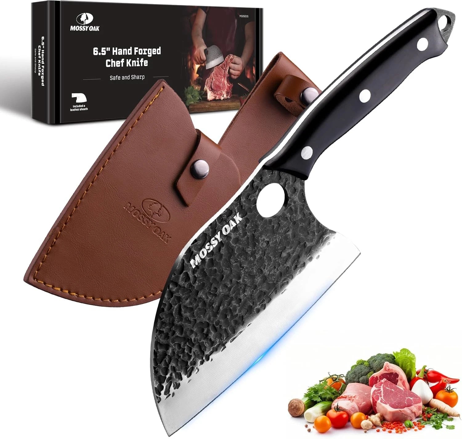 Mossy Oak Chef Knife Full Tang Cleaver Knife Heavy Duty Chopper