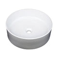 Moon Round Shaped Vessel Bathroom Vanity Sink 18-3/8" Diameter White