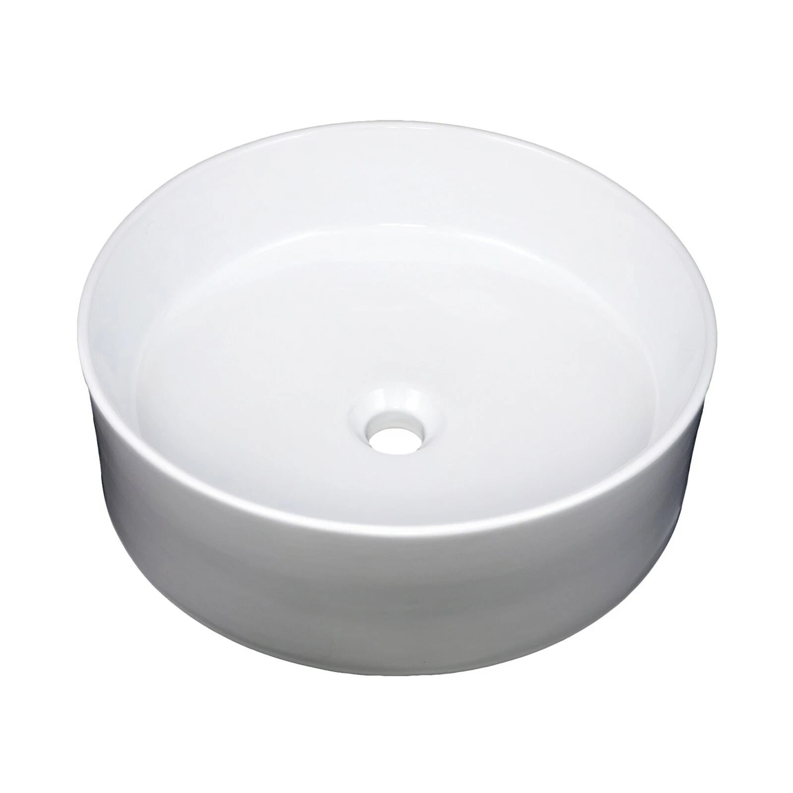 Moon Round Shaped Vessel Bathroom Vanity Sink 18-3/8" Diameter White