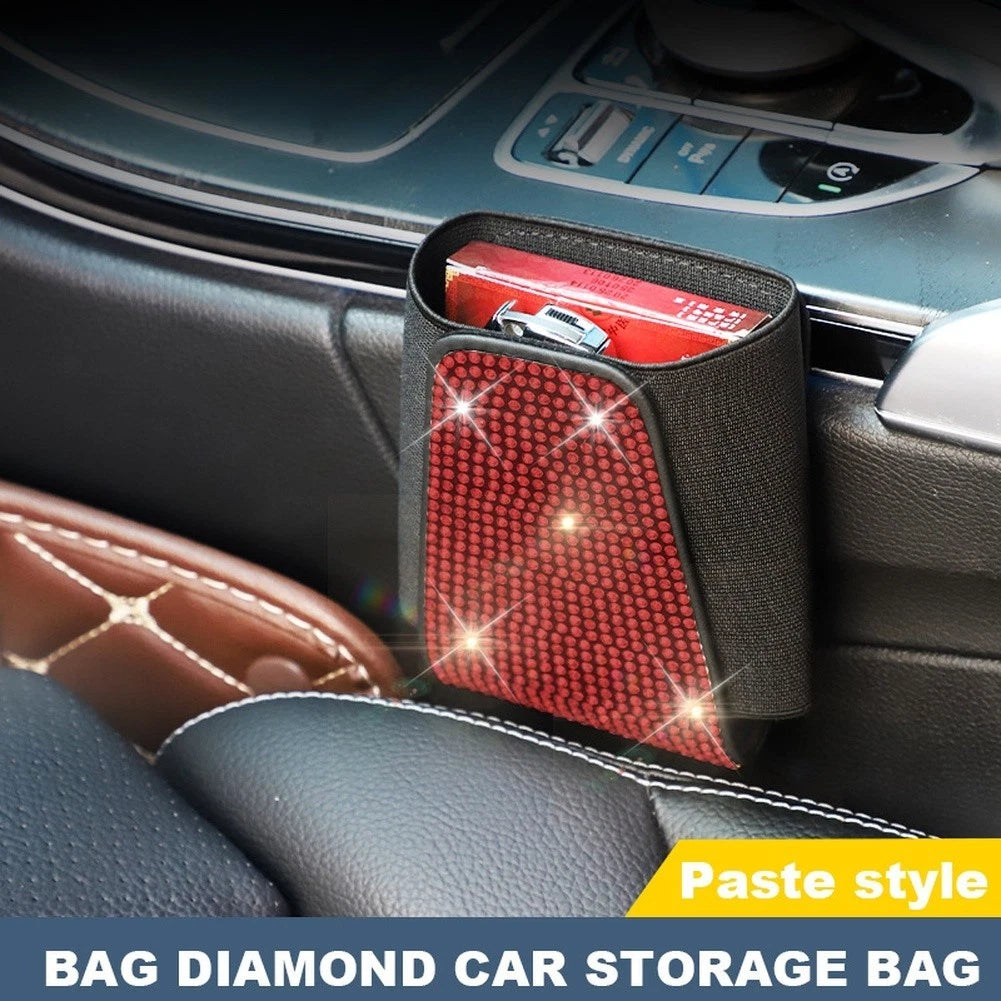 Pu Leather Car Storage Bag For Sunglasses And Accessories With