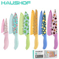 Haushof Kitchen Knife Set Non-stick Coated Stainless Steel Blades