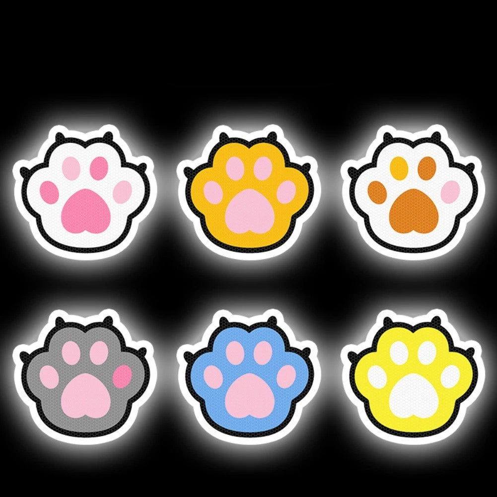 Motorcycle Stickers Reflective Cartoon Cat Claw Design For Safe Night