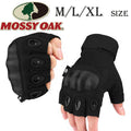 Mossy Oak Fingerless Tactical Combat Gloves Hard Knuckle Cli