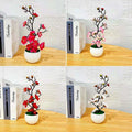 Artificial Potted Flower Plastic Plum Table Blossom Decorative Fake