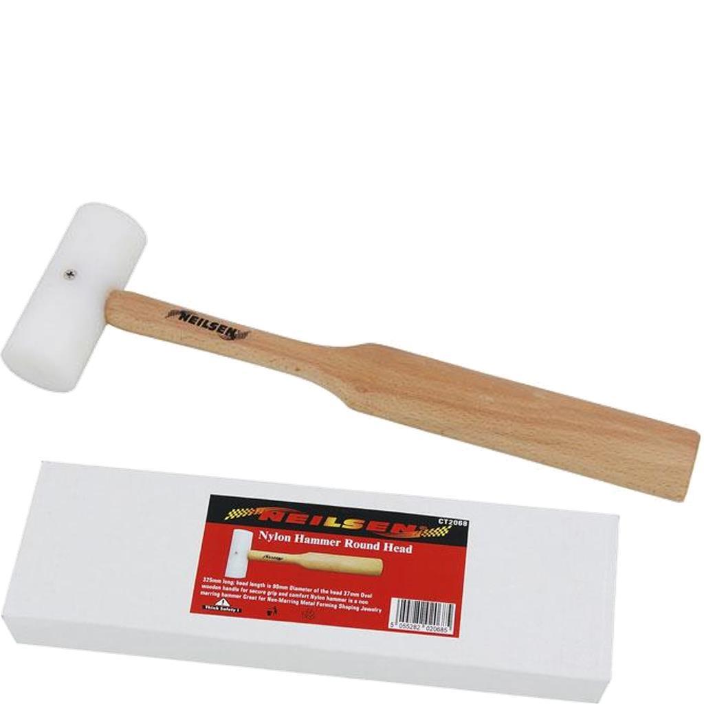 Neilsen Nylon Non Marring Hammer Mallet Round Shaped Wooden Handle 37mm by Neilsen