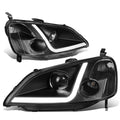 For 2001-2003 Civic Coupe/sedan Led Drl Black/clear | Built Supply Co