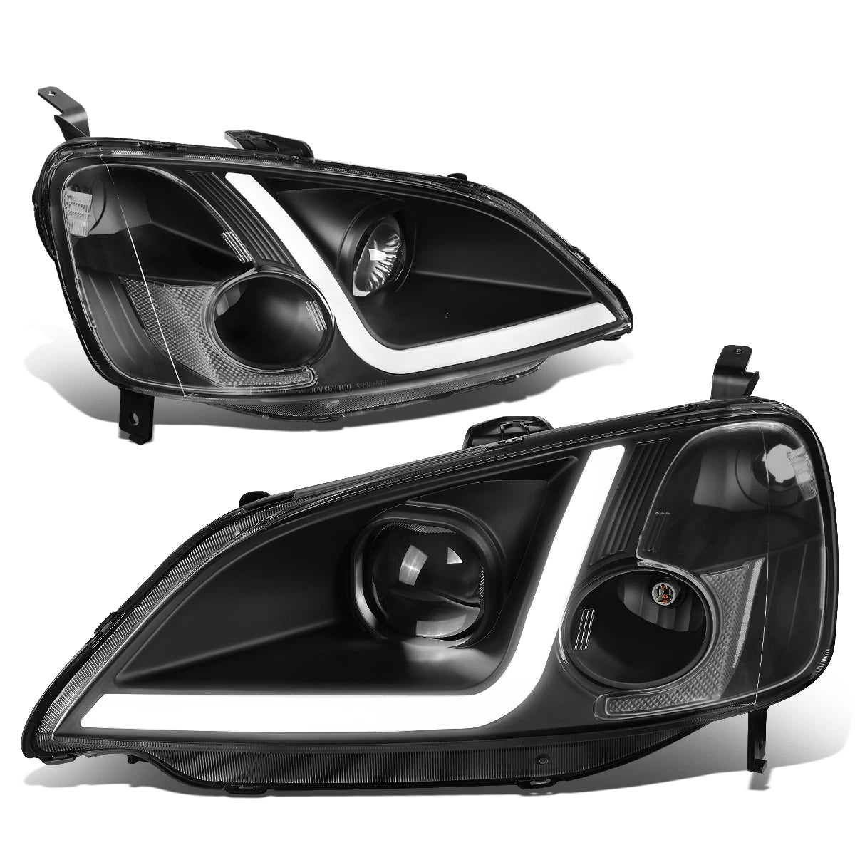 For 2001-2003 Civic Coupe/sedan Led Drl Black/clear | Built Supply Co