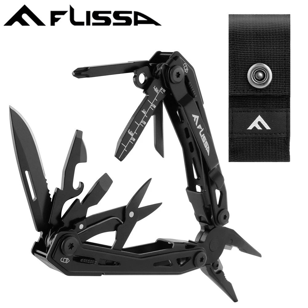Flissa 16-in-1 Multitool Plier Compact Portable Edc Multi Tool With