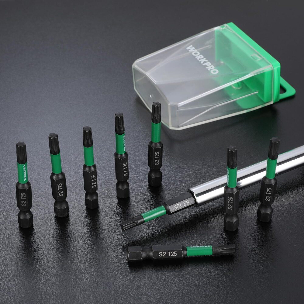 WORKPRO 12pcs T25 Torx Impact Screwdriver Bit Set CNC Machin
