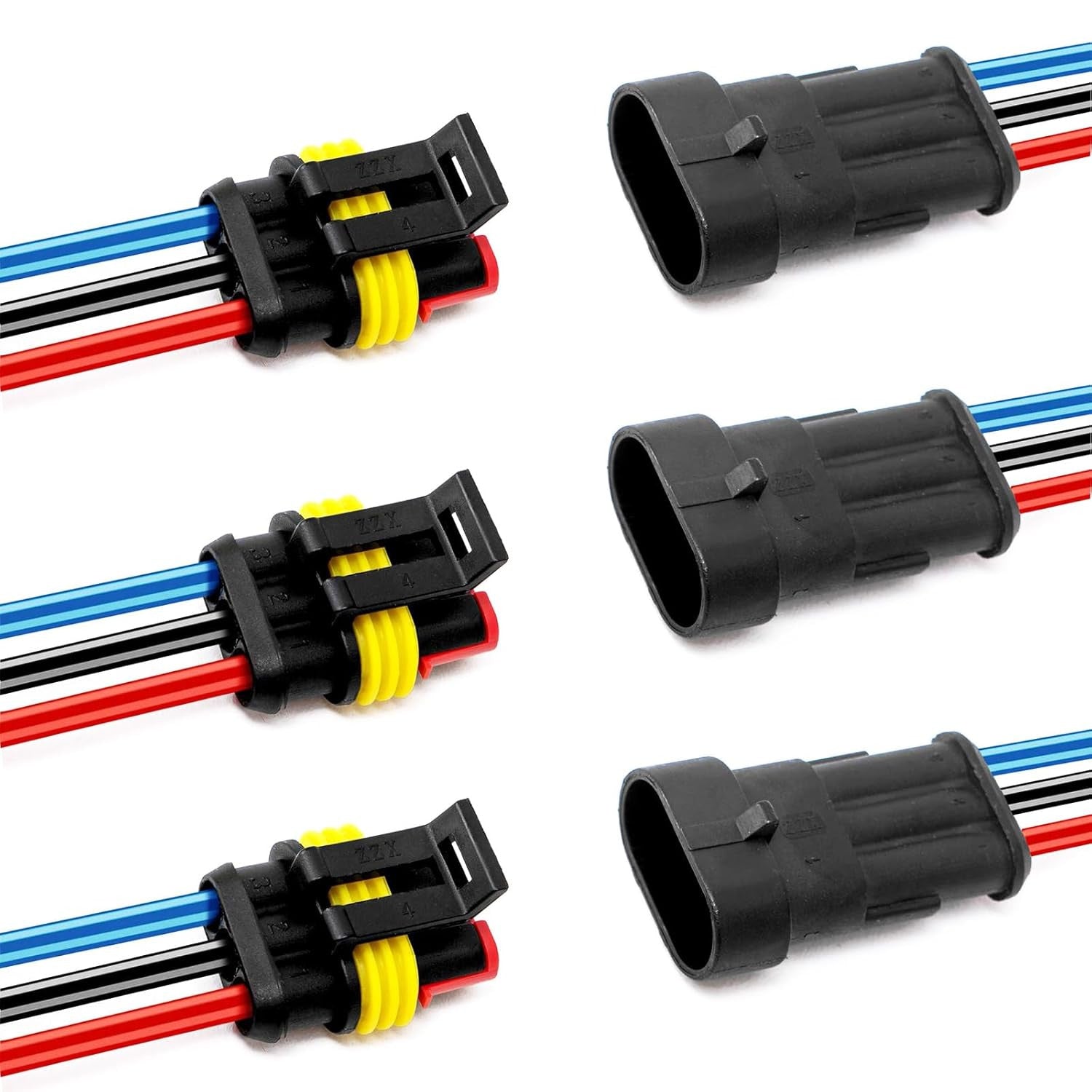 14awg 3 Pin Plug Waterproof Connector, Male and Female Way Auto