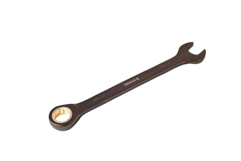 Black Nickle Coated Ratchet Gear Combination Ring Open Spanner Wrench