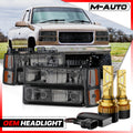 Chrome Smoked Headlight + LED Bulb for GMC