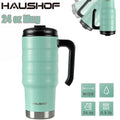 HAUSHOF 24oz Stainless Steel Travel Mug Double Wall Vacuum Insulated
