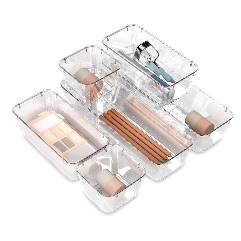 ValueMax 9x Clear Plastic Drawer Organizer Set by ValueMax