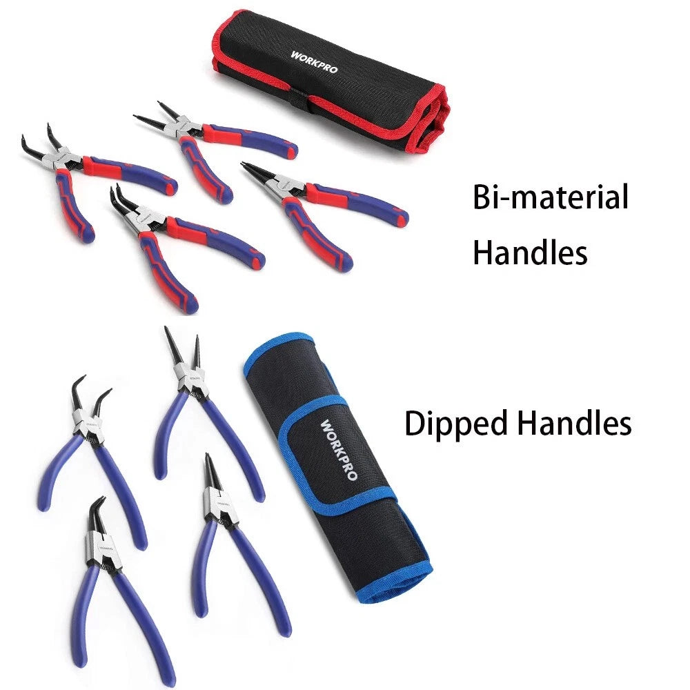 WORKPRO 4-Piece 7-inch Internal/Exter<wbr/>nal Circlip Plier Kit Snap Ring Pliers Sets