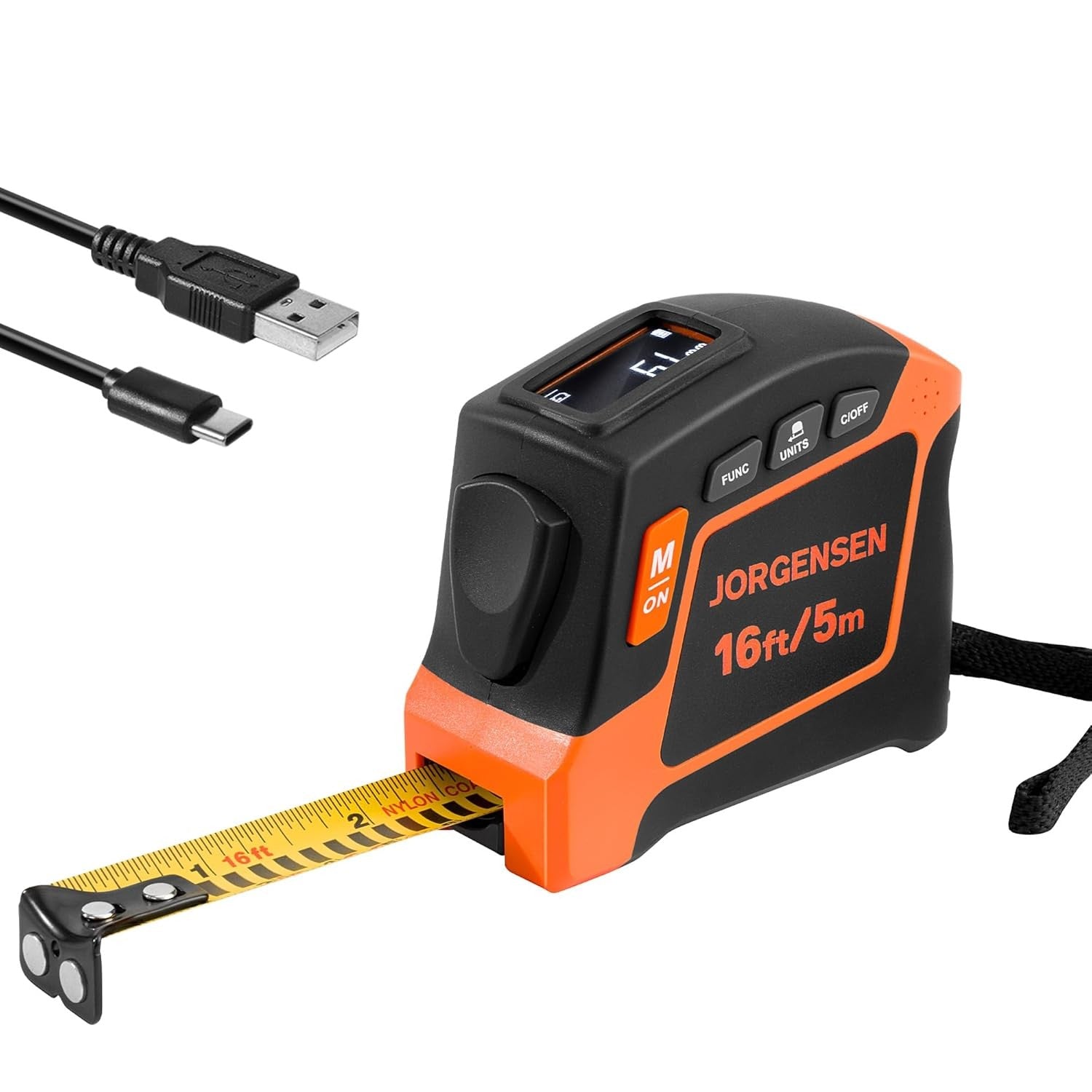 JORGENSEN 16Ft Rechargeable Digital Measuring Tape by JORGENSEN