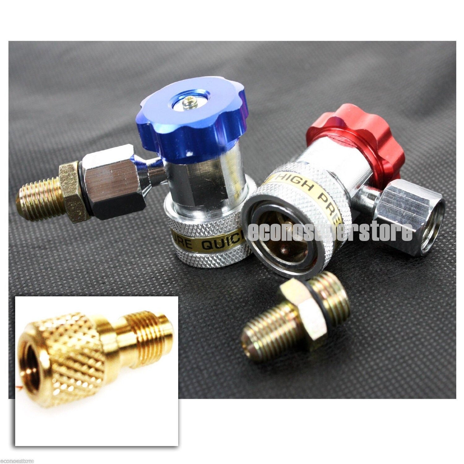 R134a AC High Low Manifold Connector 1/4" Male to 1/2" ACME Female by Unbranded