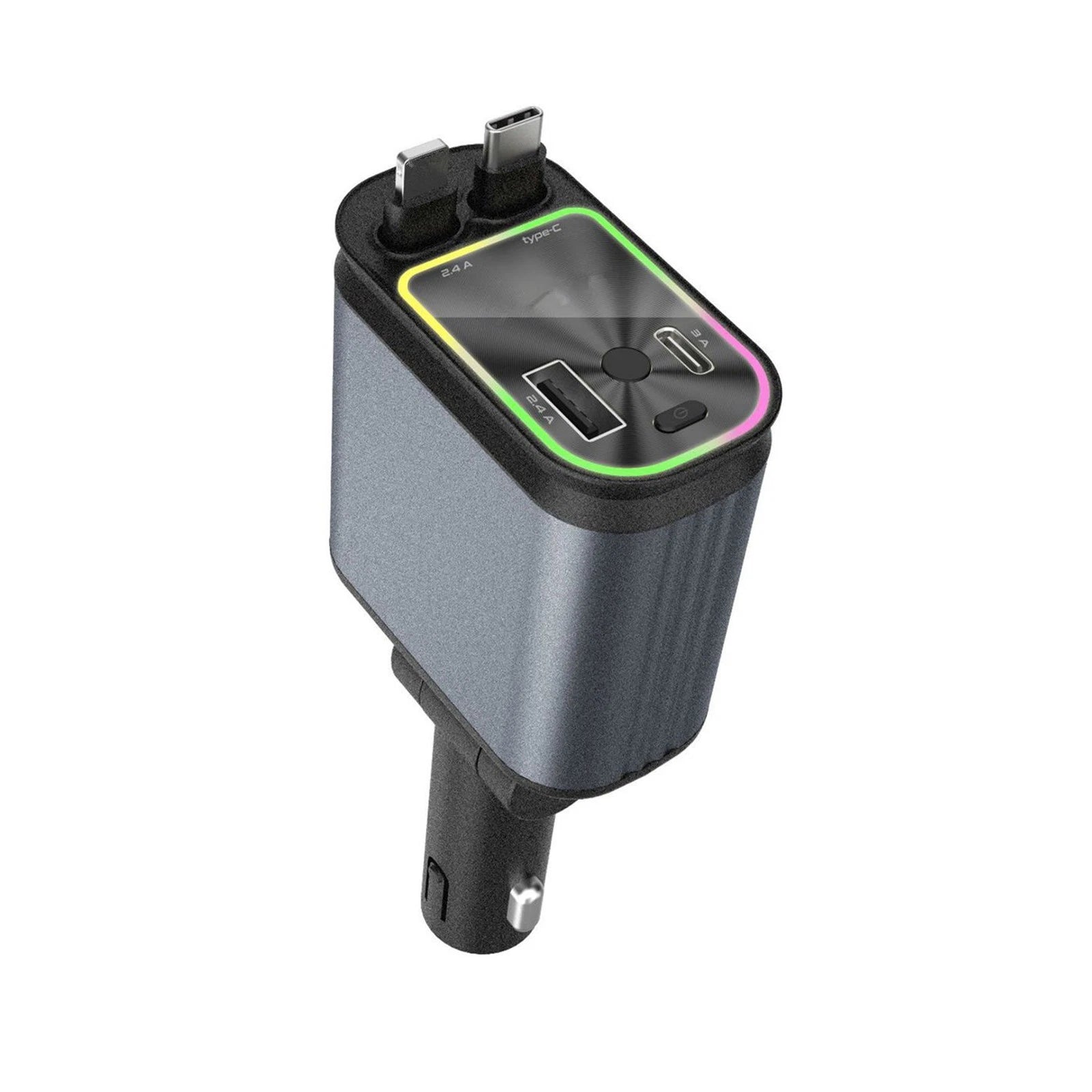 4-in-1 Car Charger Pd 66W Ios Cable+usb A/c Ports For