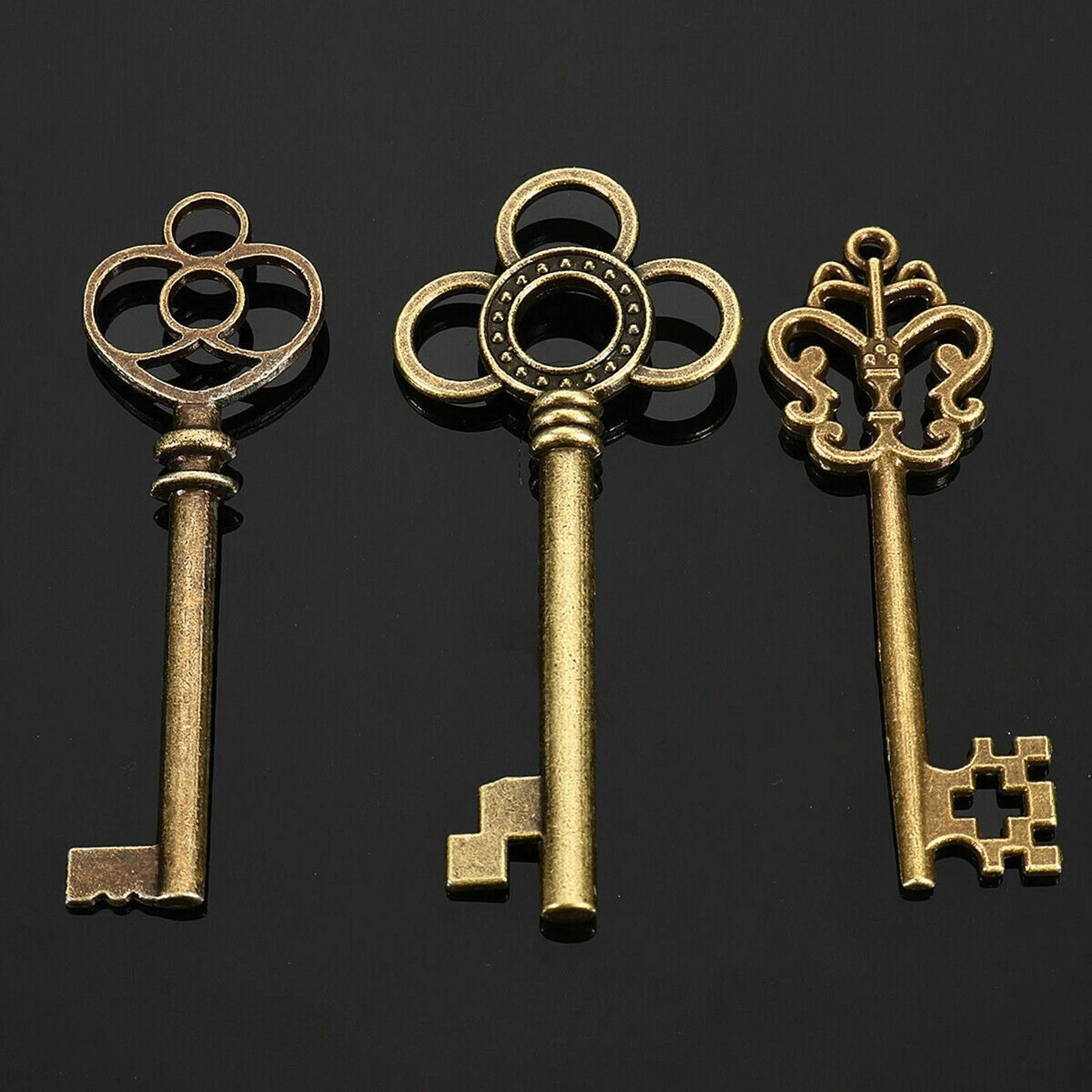 Antique Vintage Old Look Bronze Skeleton Keys Necklace Bracelet Diy
