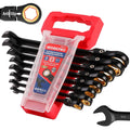 WORKPRO 8PC Flex Head Ratcheting Wrench Set SAE 5/16-3/4" Anti-slip
