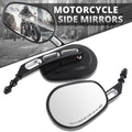 Fit Universal Naked Bike Cruiser Aluminum Cover Oval Convex Side View