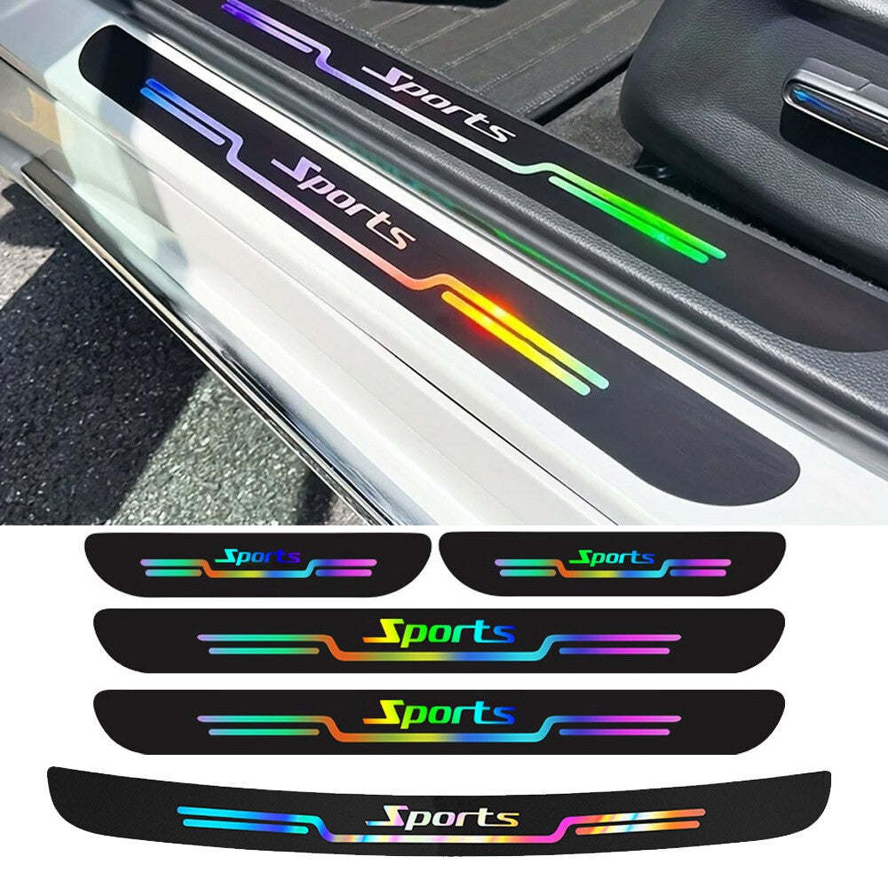 5x Car Accessory Scuff Plate Door Sill Cover Panel Step Guard Sticker