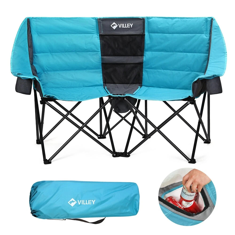 Heavy Duty Folding Camping Chair Bag Extra Wide Padded Camping Couch