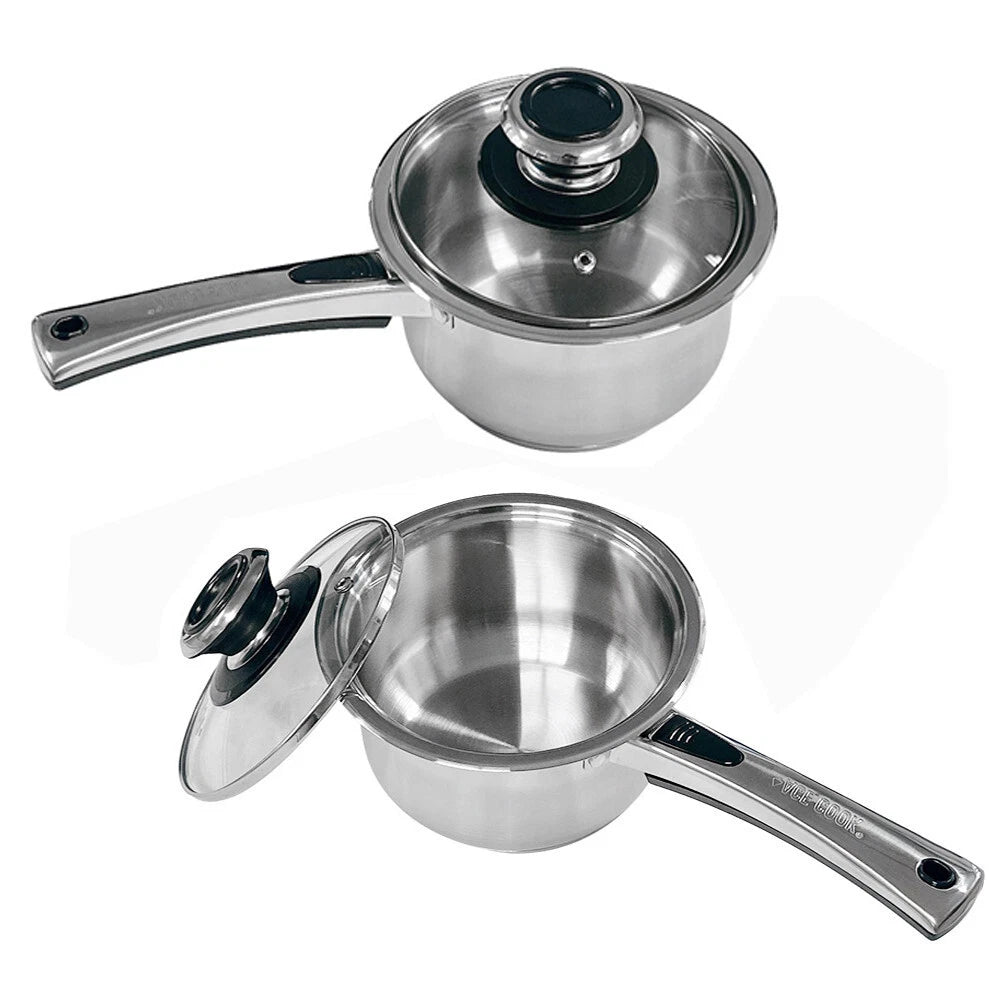 6.5" Stainless Steel Rust Proof Sauce Pan Pot Cookware,2 Qt,3.5"