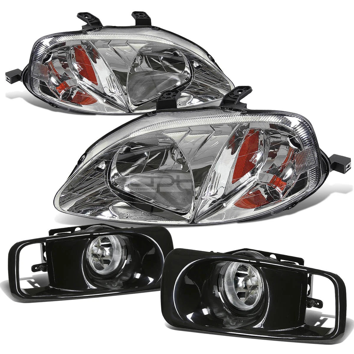 Chrome Housing Head Light Amber Side Marker+clear | Built Supply Co