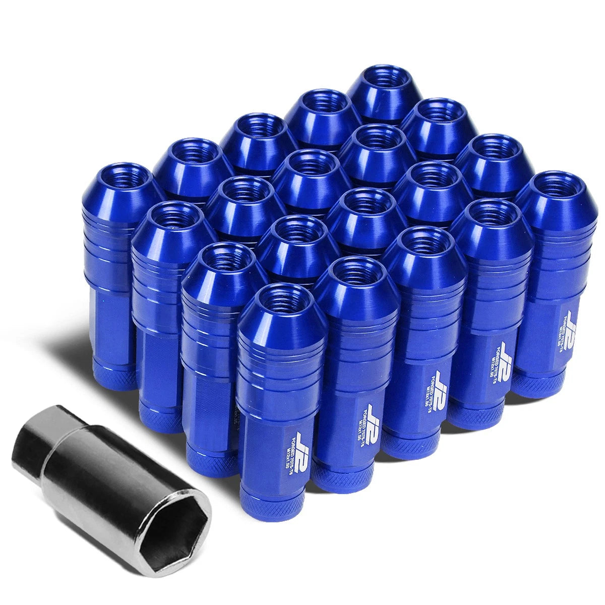 J2 7075 Forged Aluminum M12x1.5 7cm Open-end Lug Nut Set W/adapter