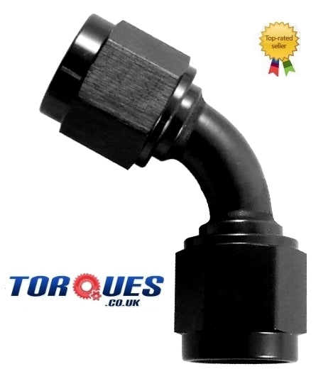 AN -3 (3AN) 45 Degree Female to Female Adapter BLACK