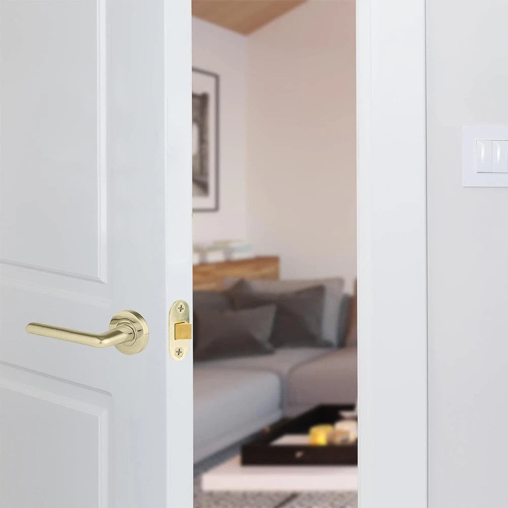 Polished Brass Radius Tubular Latch Set Of 2 Compatible With Knob