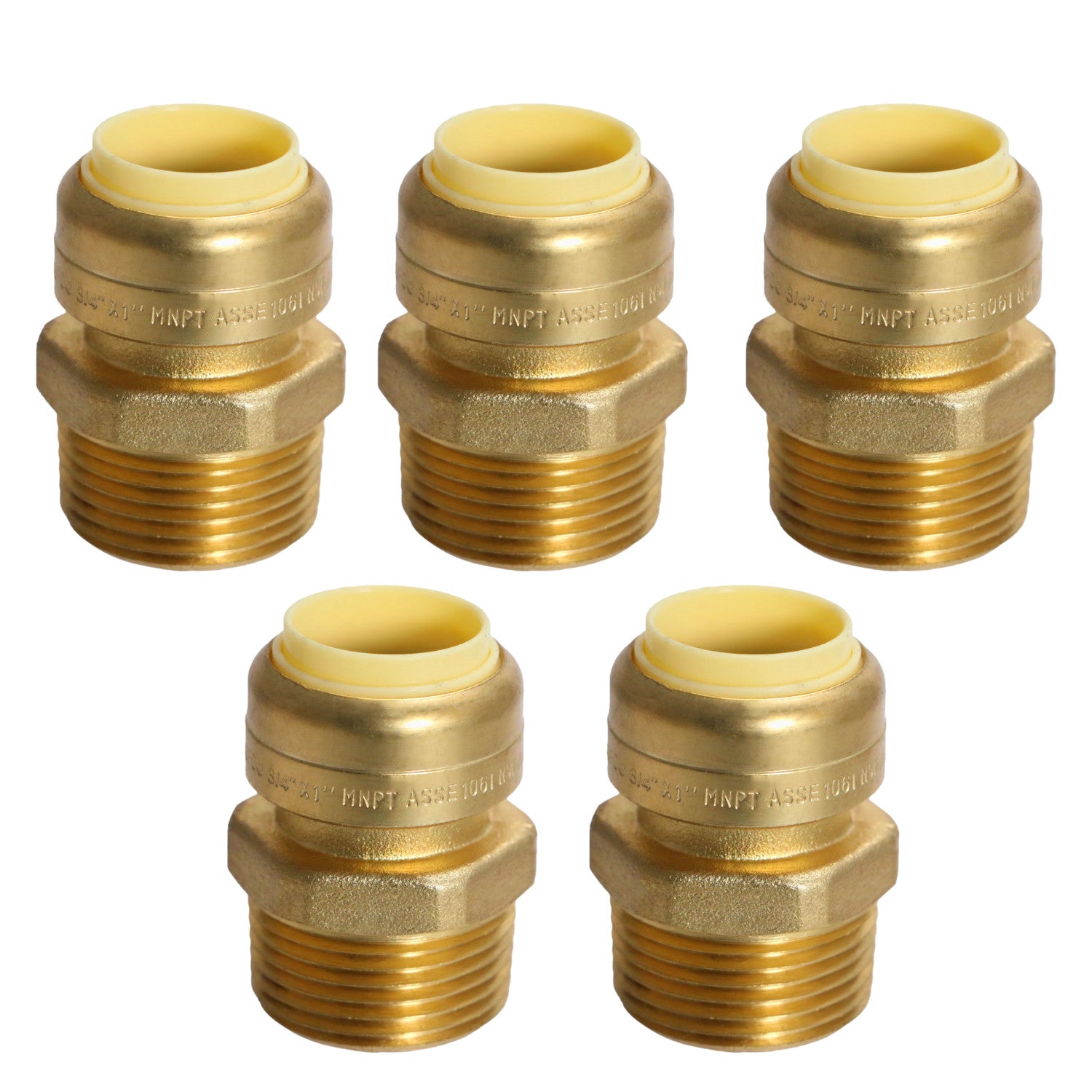 XFITTING 3/4" Push Fit x 1" Male NPT Adapter 5 Pack