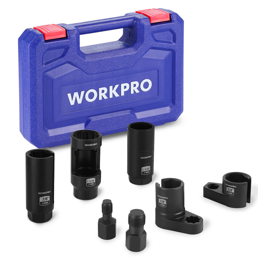 WORKPRO O₂ Oxygen Sensor Socket 7PC Socket Removal Tool Wrench Thread