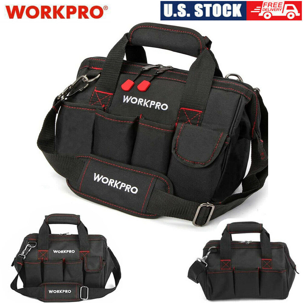 WORKPRO 12" Storage Tool Bag with Double Zipper by WORKPRO