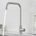 Single Lever Hole Kitchen Faucet With Cold Water Function Silver Color