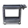 Gray Plastic Utility Cart 2 Shelves, 500lBS 30"Width 40"Height 17"Depth Antiskid