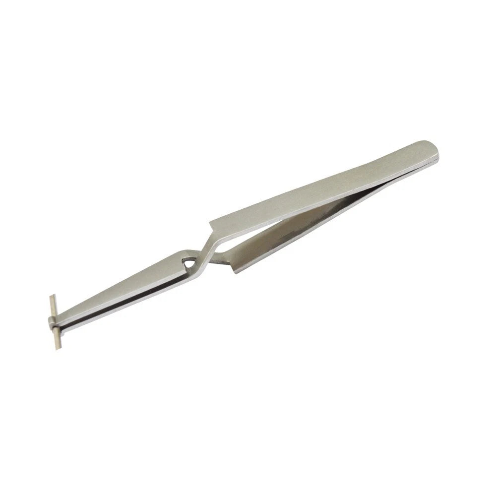 Straight With Hole Soldering Tweezer Cross & Self Lock 4-1/2" Long -